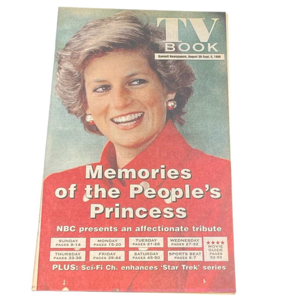 TV Book Pamphlet‎ Gannett Newspapers August 30-Sept. 5, 1998 Princess Diana RARE